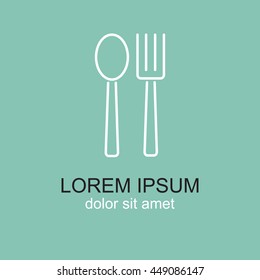 Line icon- fork and spoon