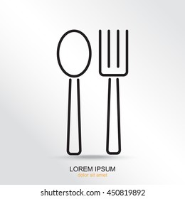 Line icon- fork and spoon