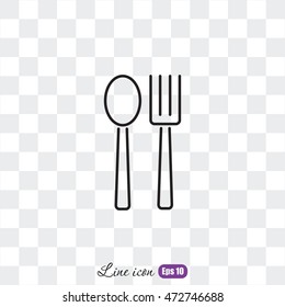 Line icon- 
fork and spoon