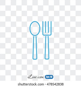 Line icon- fork and spoon