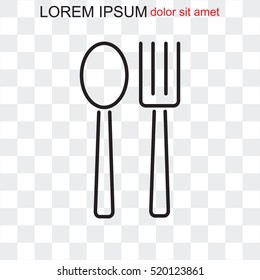 Line icon- 
fork and spoon