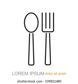 Line icon- fork and spoon