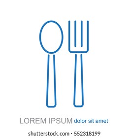 Line icon.
fork and spoon