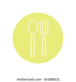 Line icon- fork and spoon