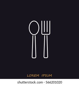 Line icon- fork and spoon