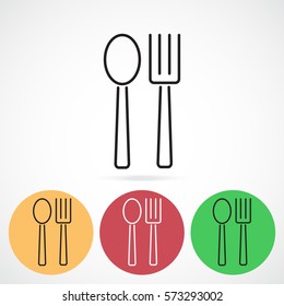 Line icon- fork and spoon