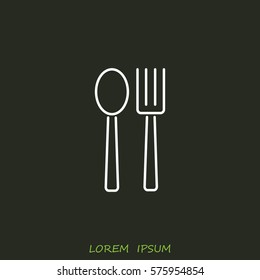 Line icon- 
fork and spoon