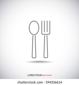 Line icon- fork and spoon