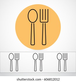 Line icon- 
fork and spoon