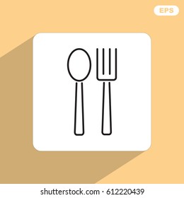 Line icon- fork and spoon