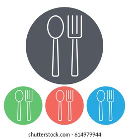 Line icon- 
fork and spoon