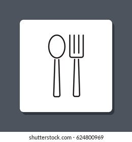 Line icon- 
fork and spoon