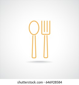 Line icon- fork and spoon