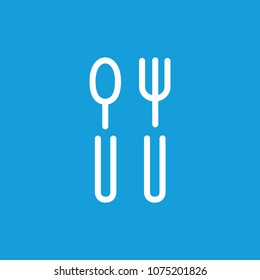 Line icon of fork and spoon. Canteen, cafe, restaurant. Eating concept. Can be used for web pictograms, design and application icons