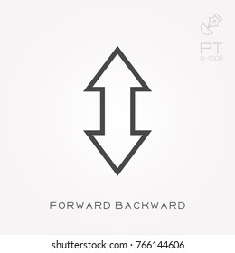 Line icon forward backward