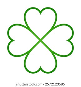 line icon four leaf clover isolated on white background