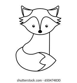line icon fox cartoon