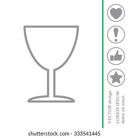 Line icon of Fragile symbol, sign 