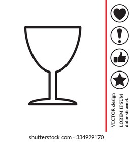 Line icon of Fragile symbol, sign 