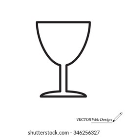 Line icon of Fragile symbol, sign 