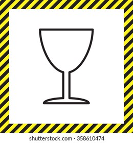 Line icon of Fragile symbol, sign 