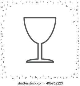 Line icon of Fragile symbol, sign 