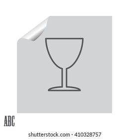 Line icon of Fragile symbol, sign 