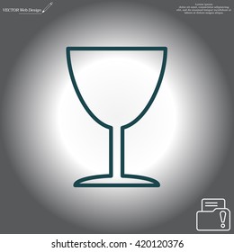 Line icon of Fragile symbol, sign 