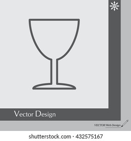 Line icon of Fragile symbol, sign 