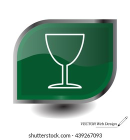 Line icon of Fragile symbol, sign 