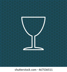 Line icon of Fragile symbol (sign) 