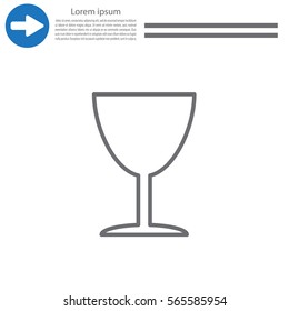 Line icon of Fragile symbol (sign) 