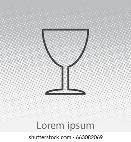 Line icon of Fragile symbol (sign) 