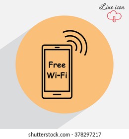 Line icon-  Free Wi fi