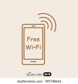 Line icon-  Free Wi fi