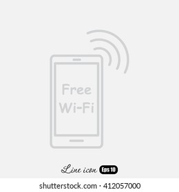 Line icon-  Free Wi fi