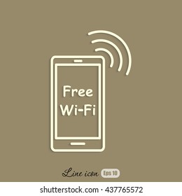 Line icon-  Free Wi fi