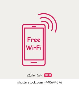 Line icon-  Free Wi fi