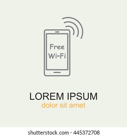 Line icon-  Free Wi fi