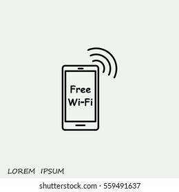 Line icon-  Free Wi fi