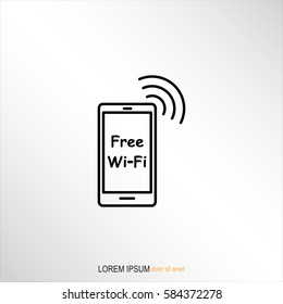 Line icon-  Free Wi fi