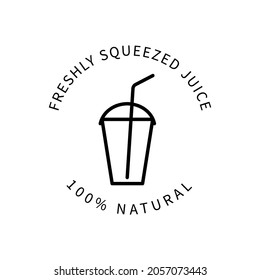Line Icon Freshly Squeezed Juice In Simple Style. Vector sign in a simple style isolated on a white background.