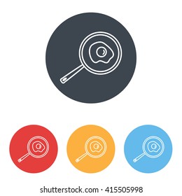 Line icon- fried egg in a frying pan