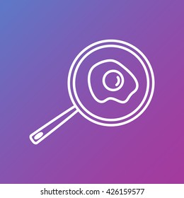 Line icon- fried egg in a frying pan