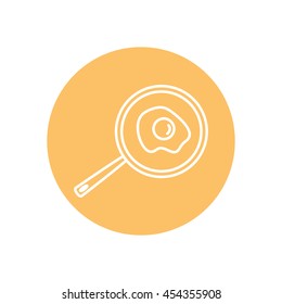 Line icon- fried egg in a frying pan