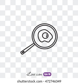 Line icon- fried egg in a frying pan