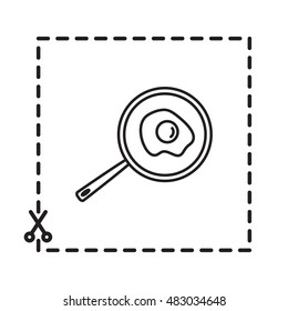 Line icon- fried egg in a frying pan