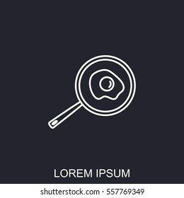 Line icon- fried egg in a frying pan