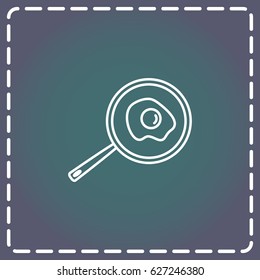 Line icon- fried egg in a frying pan