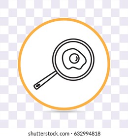 Line icon- fried egg in a frying pan